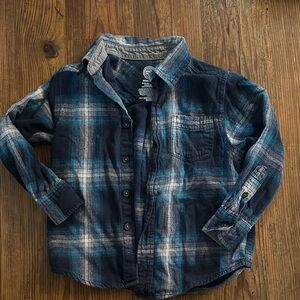 Wonder Nation Navy Plaid Shirt